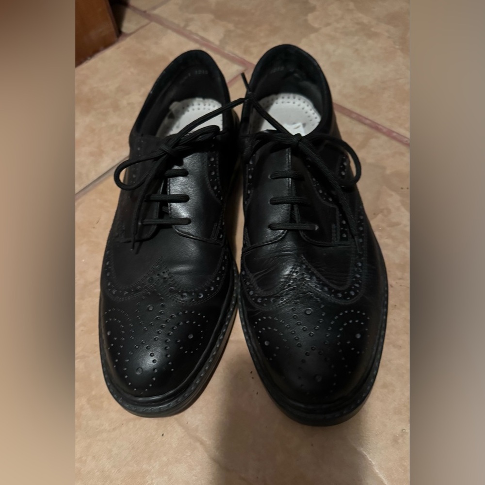 Rieker Men’s Black Leather Brogue Oxford Shoes – Size 10 (43)